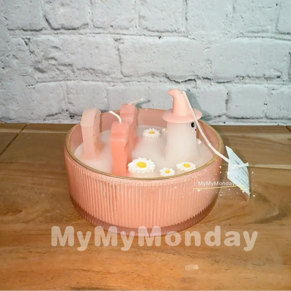 Cupcakes And Cashmere Pink Ghost Graveyard Candle - Picture 2 of 6